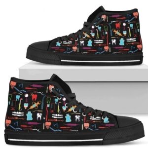 Dental Tools Men's High Top Shoes Funny Dentist Gift Idea Grabiiva