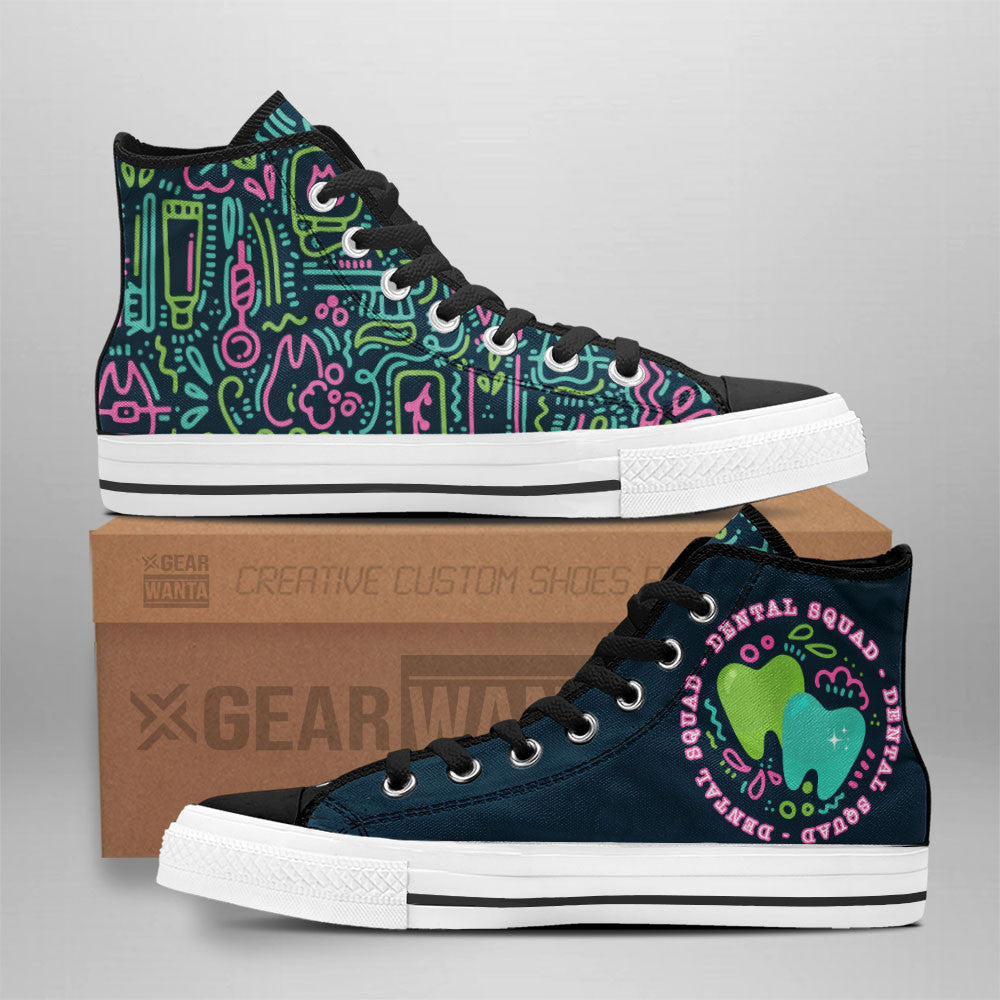 Dentist Dental Squad High Top Shoes Custom Grabiiva