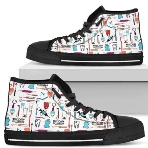 Dentist Icon Tools Men's High Top Shoes Gift Idea Grabiiva