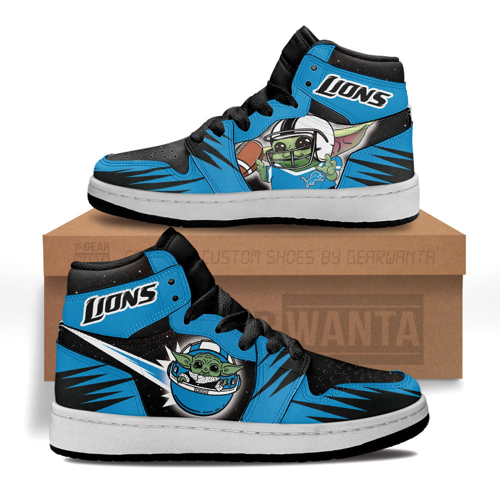 Detroit Lions Kid J1s Sneakers Custom For Kids Grabiiva