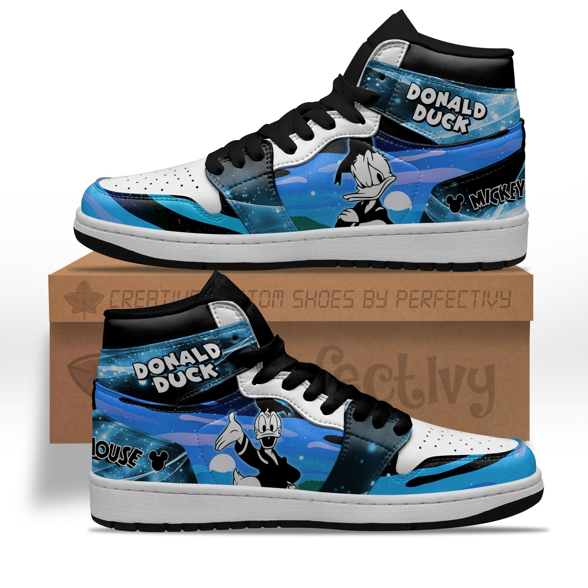 Donald Duck Silhouette J1s Sneakers Custom For Fans Sneakers PT10  Grabiiva