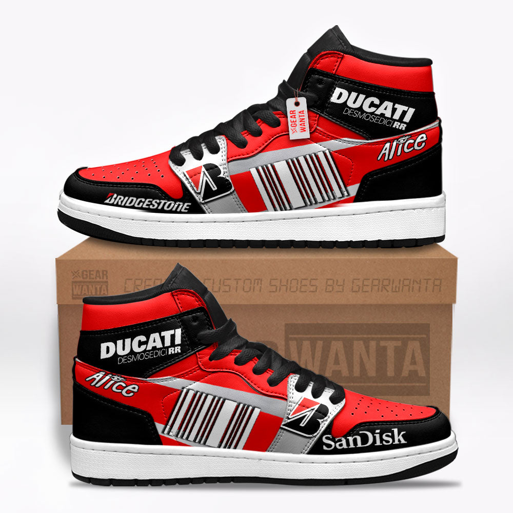 Ducati Desmosedici GP7 Moto Custom J1s Sneakers Custom For Fans TT07  Grabiiva