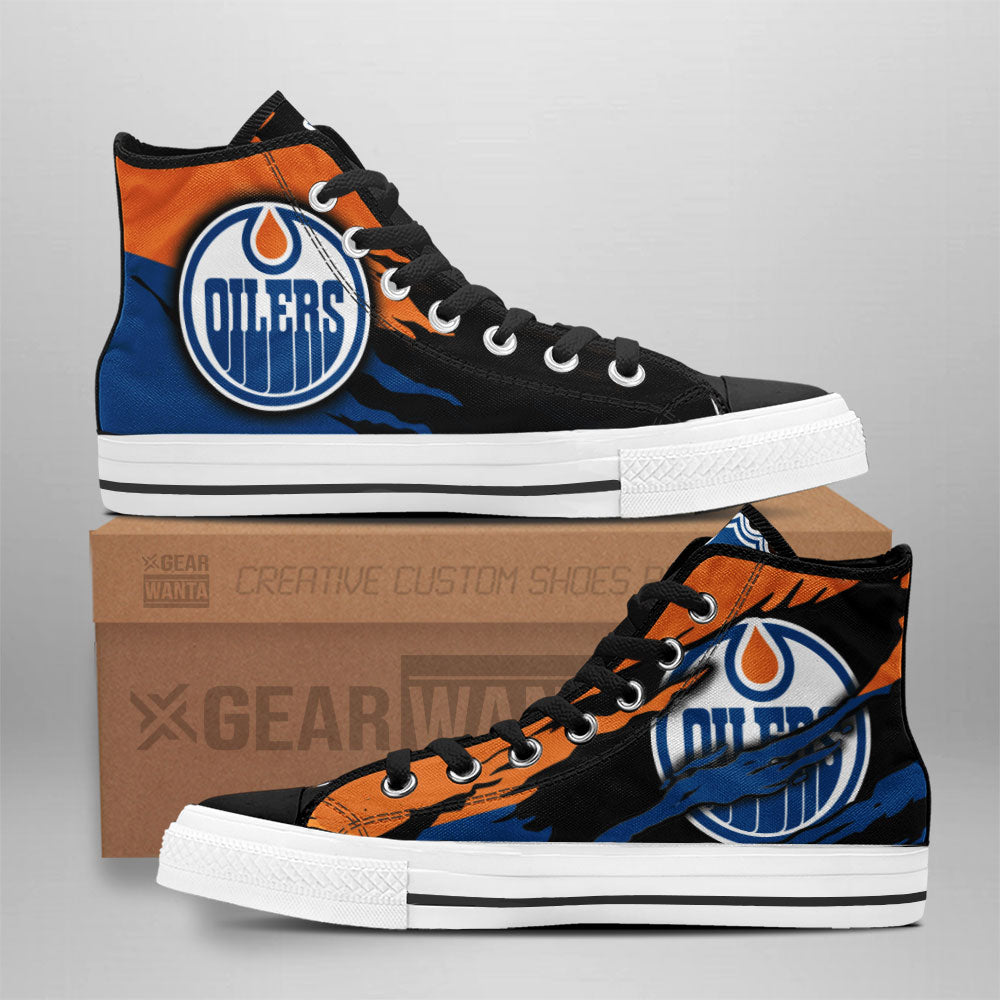 Edmonton Oilers High Top Shoes Custom For Fans Grabiiva