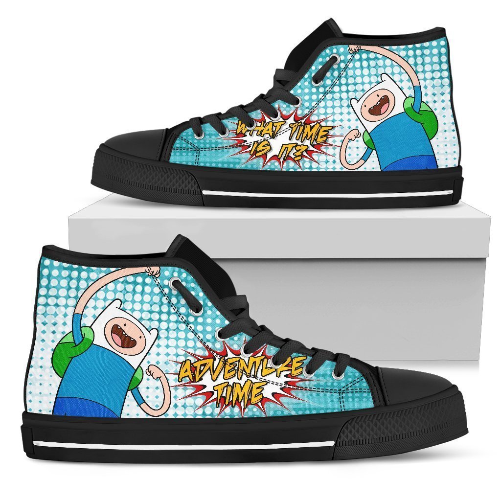 Finn Sneakers Adventure Time High Top Shoes Funny Gift Grabiiva