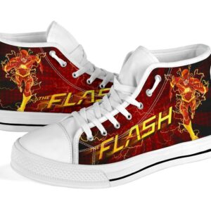 Flash Sneakers Super Heroes High Top Shoes Custom Grabiiva