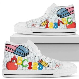 Funny Math Teacher Women's High Top Shoes Gift Idea Grabiiva