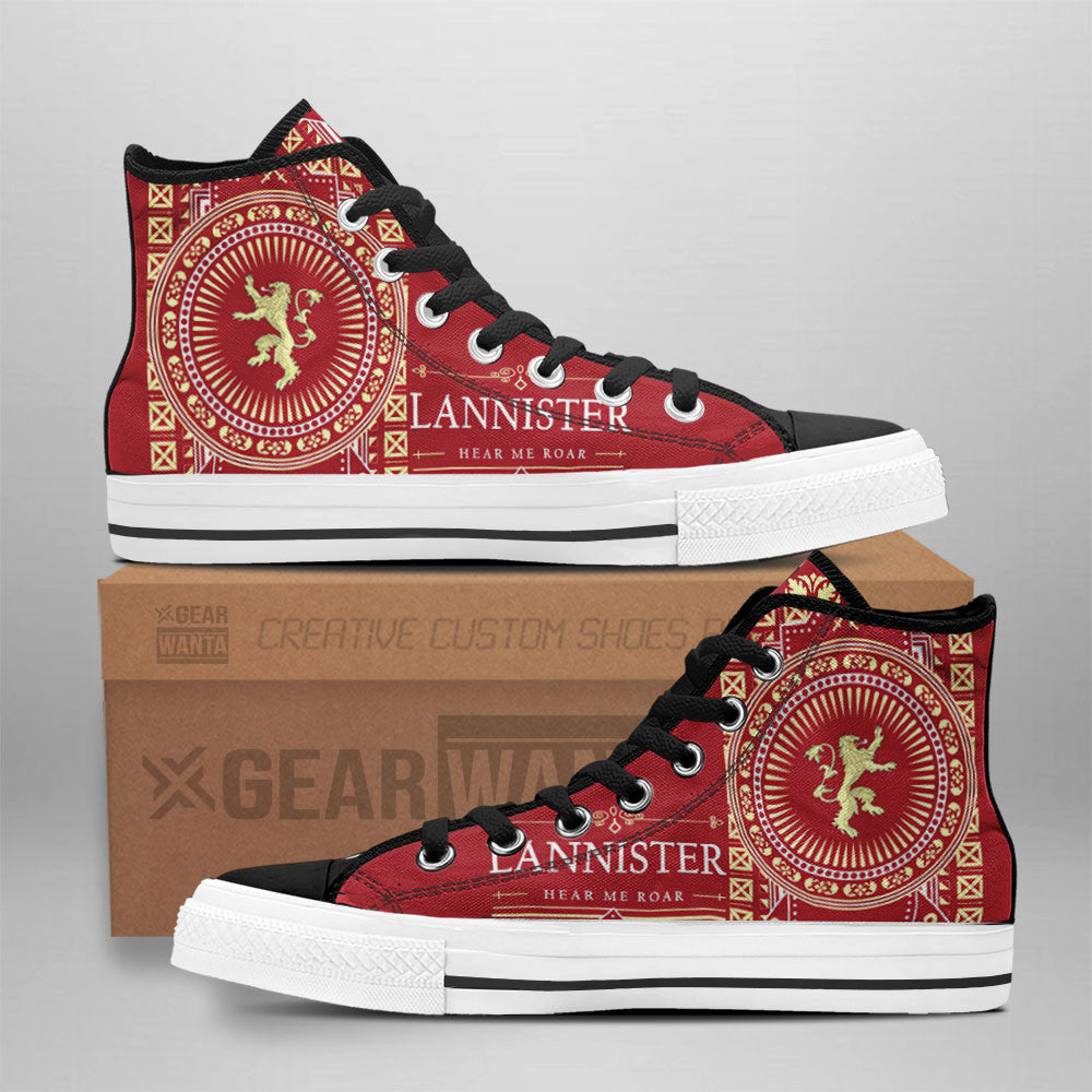 Game Of Thrones Lannister High Top Shoes Custom For Fans Grabiiva