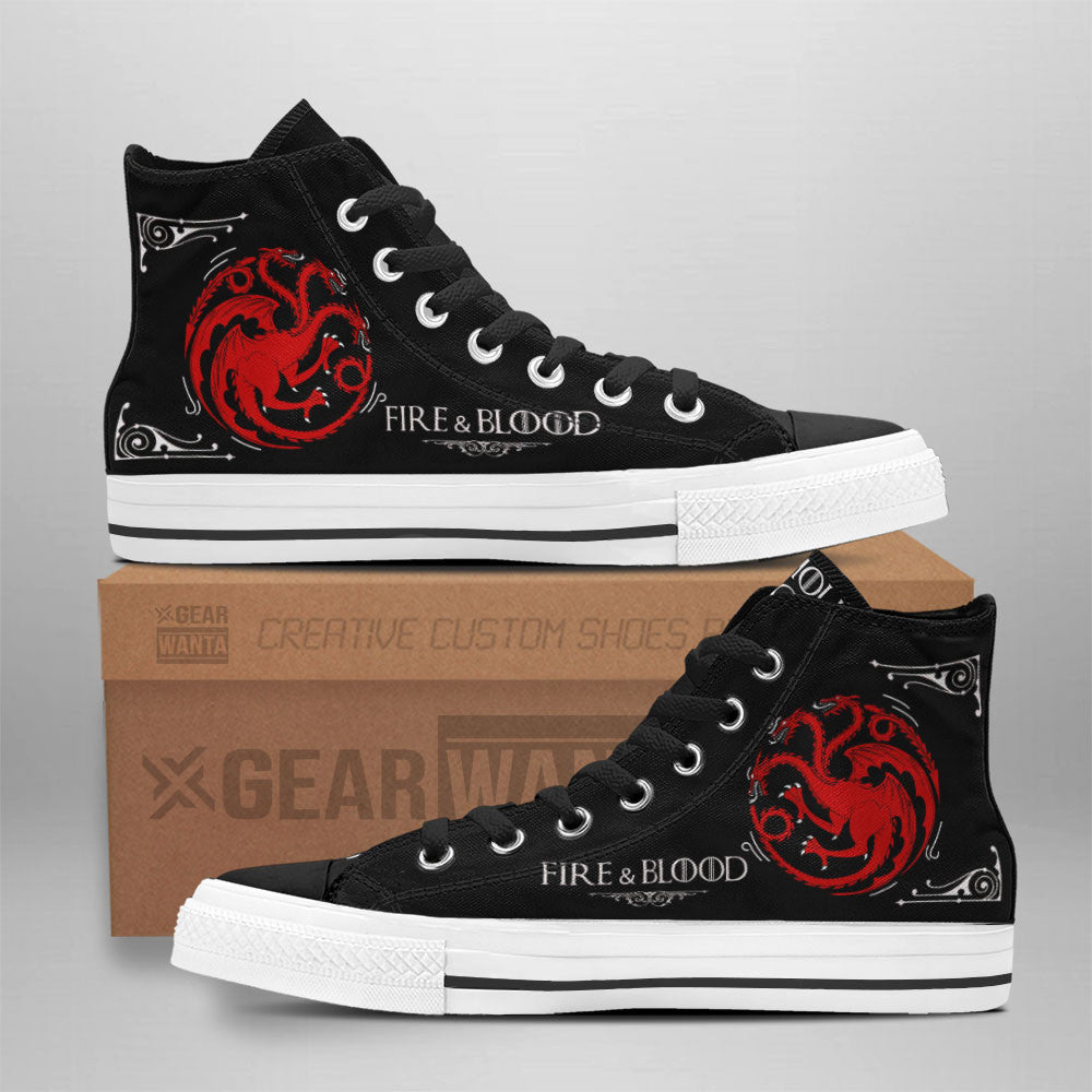 Game Of Thrones Targaryen High Top Shoes Custom For Fans Grabiiva
