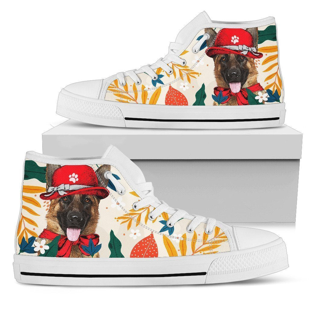 German Shepherd Dog Sneakers Women High Top Shoes Funny Grabiiva