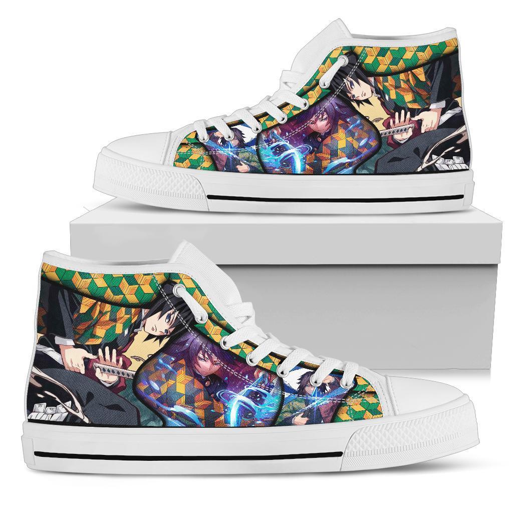 Giyuu Demon Slayer Sneaker High Top Shoes Anime Fan MN19 Grabiiva