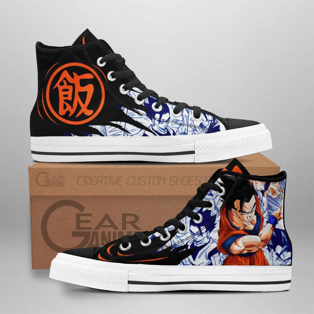 Gohan High Top Shoes Custom Manga Anime Dragon Ball Sneakers Grabiiva