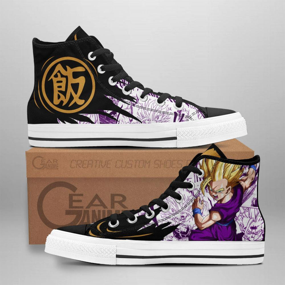 Gohan Saiyan High Top Shoes Custom Manga Anime Dragon Ball Sneakers Grabiiva