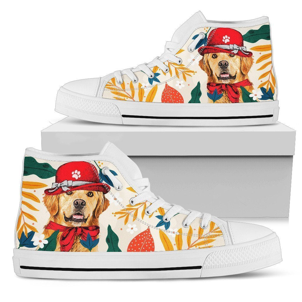 Golden Retriever Dog Sneakers Women High Top Shoes Funny Grabiiva
