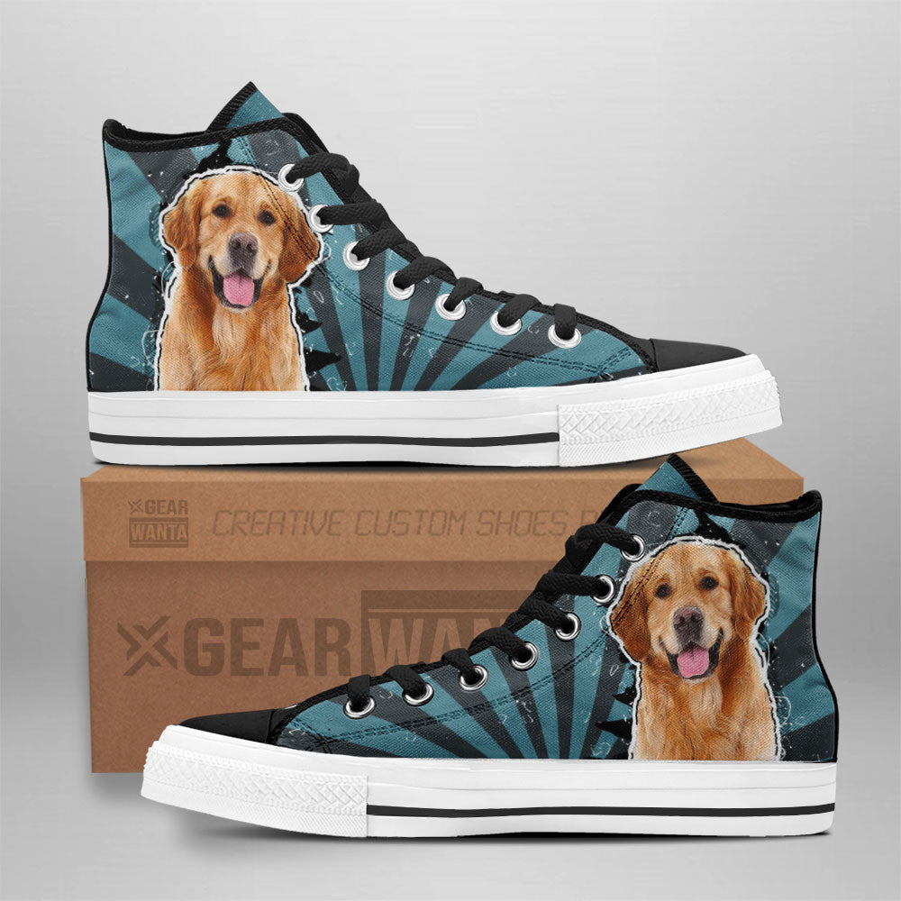 Golden Retriever High Top Shoes Custom Grabiiva