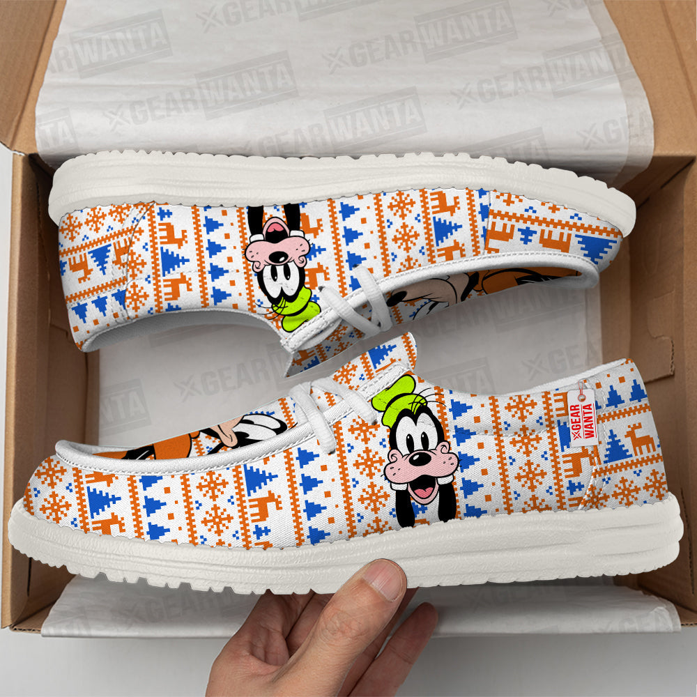 Goofy Christmas Ugly Canvas Loafer Shoes Grabiiva