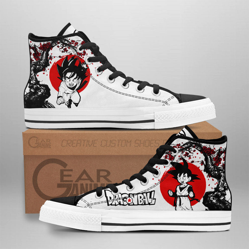 Goten High Top Shoes Custom Dragon Ball Anime Sneakers Japan Style Grabiiva