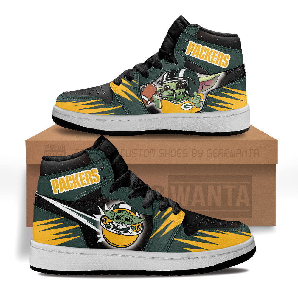 Green Bay Packers Kid J1s Sneakers Custom For Kids Grabiiva