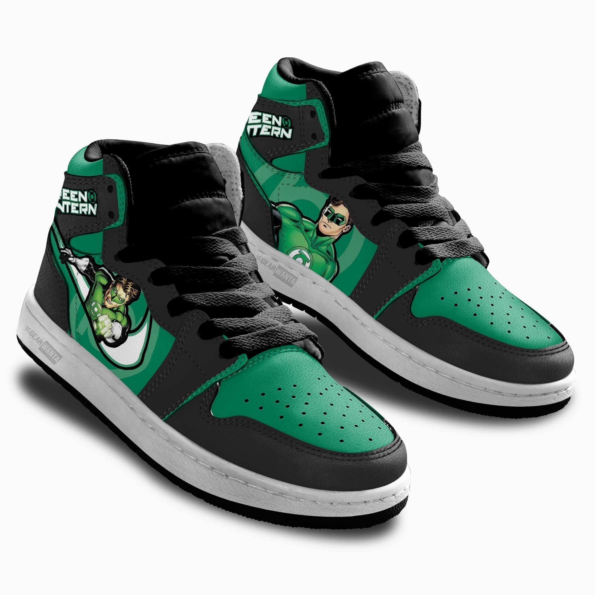 Green Lantern Kids J1 Sneakers Custom Shoes For Kids Grabiiva