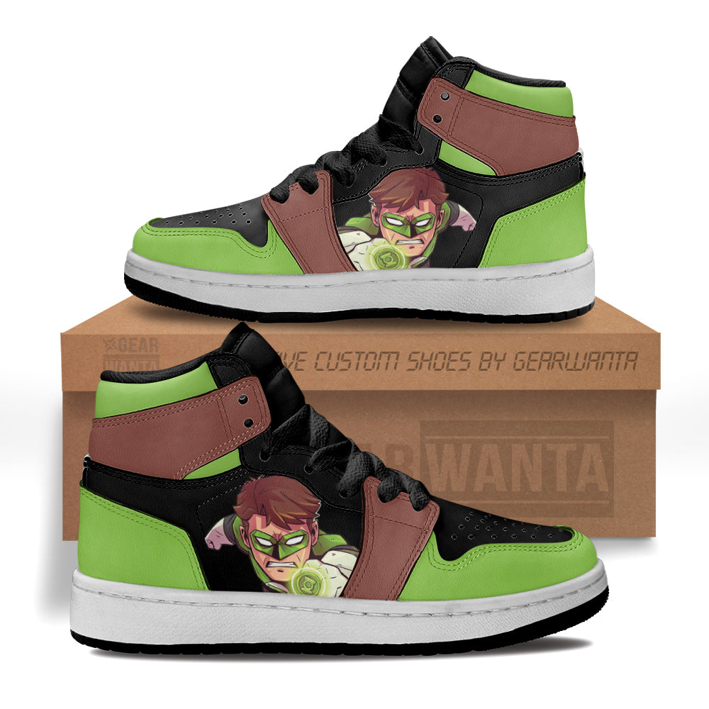 Green Latern Superhero Kid J1s Sneakers Custom Grabiiva