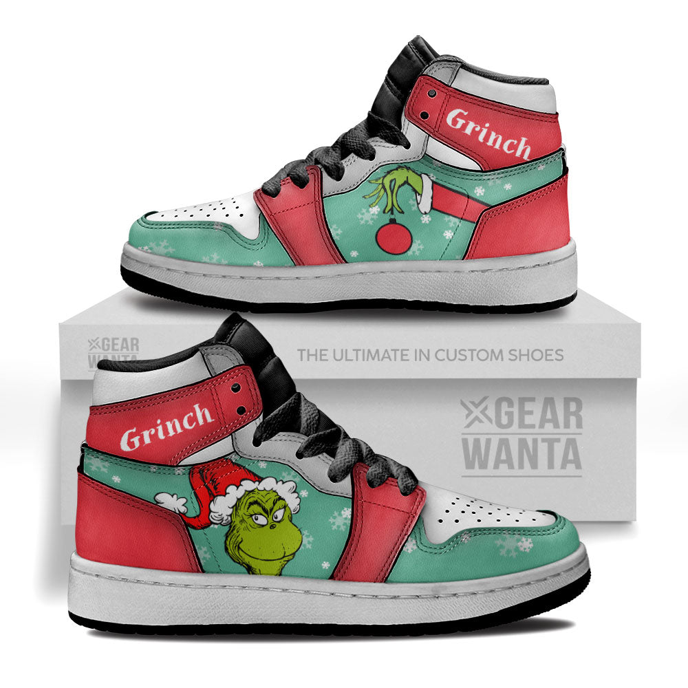 Grinch Kid J1s Sneakers Custom For Kids Grabiiva