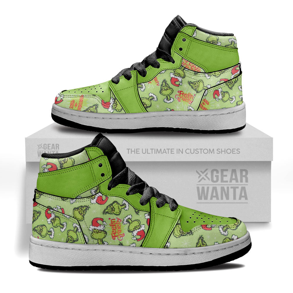 Grinch Kid J1s Sneakers Custom For Kids Grabiiva
