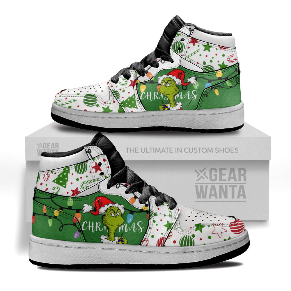 Grinch Kid J1s Sneakers Custom For Kids Grabiiva
