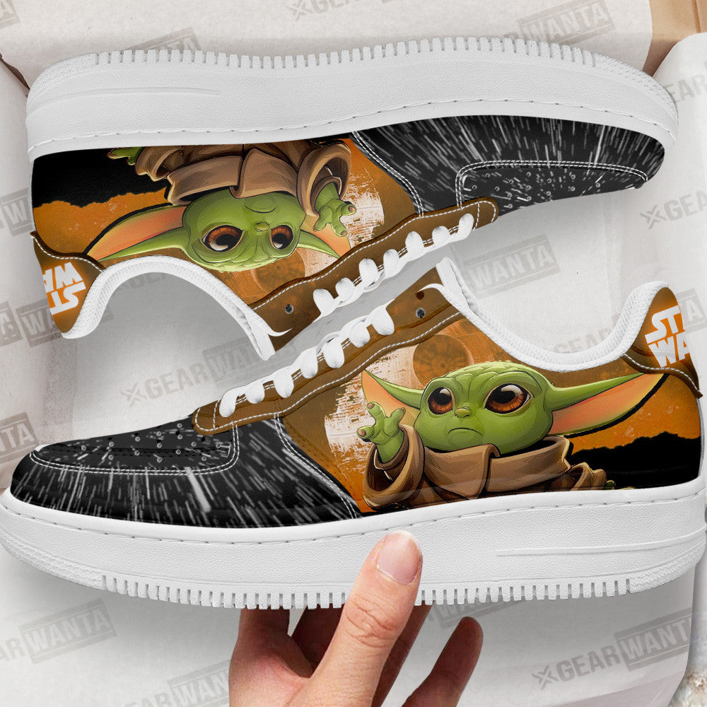 Grogu Baby Yoda Air Sneakers Custom Star Wars Shoes Grabiiva