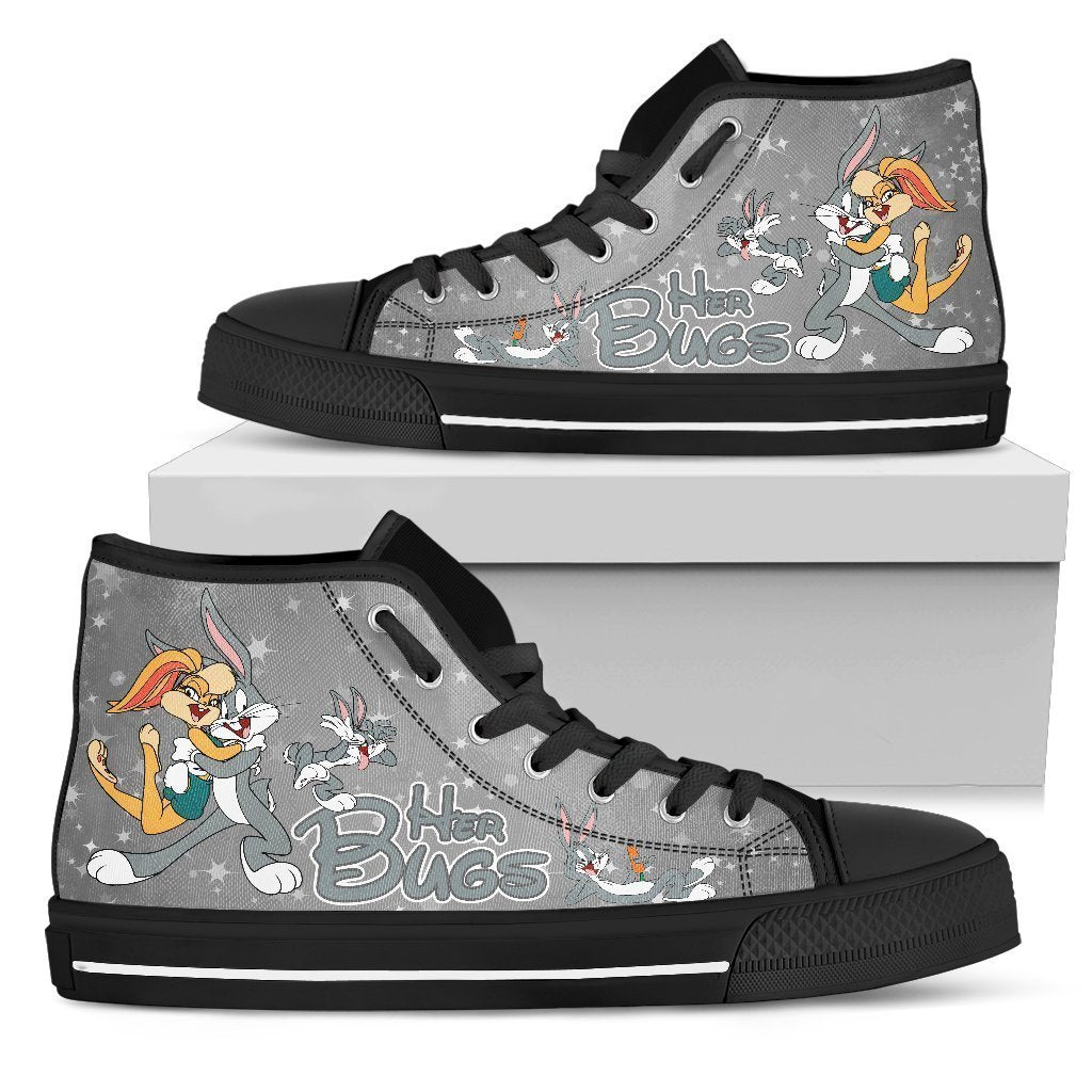 Her Bugs His Lola Sneakers Couple Bunny High Top Shoes Grabiiva