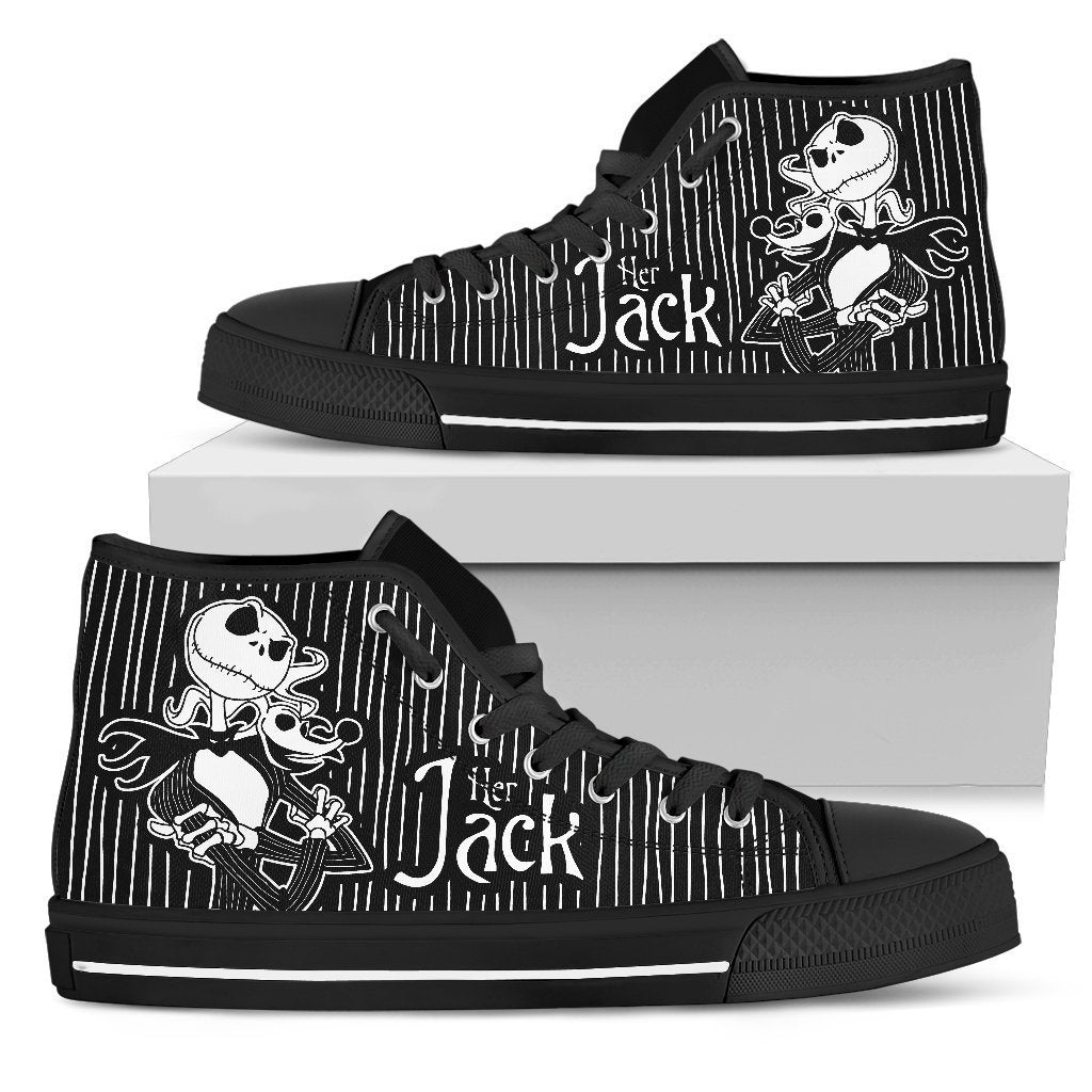 Her Jack Shoes His Sally Sneakers High Top Gift For Couple Grabiiva