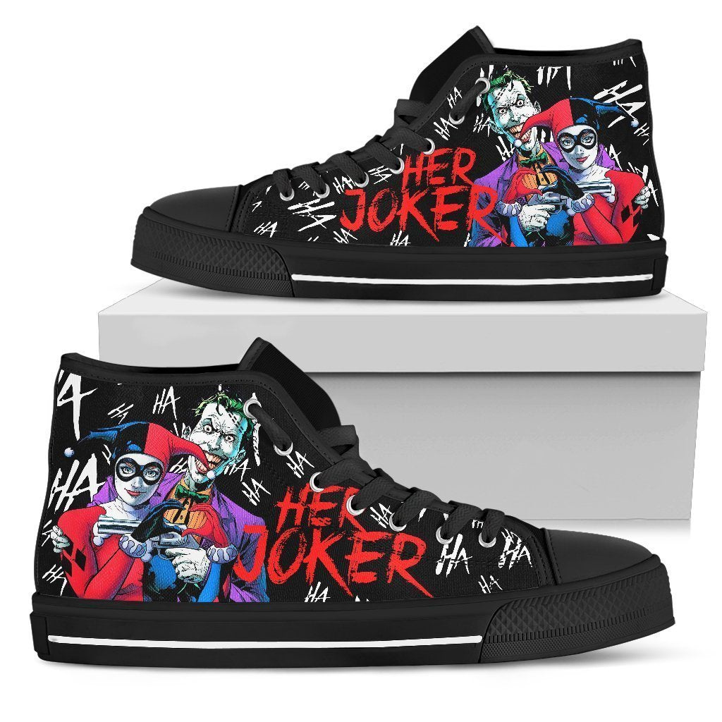 Her Joker His Harley Sneakers Couple High Top Shoes Gift Grabiiva