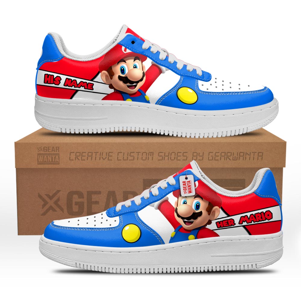 Her Super Mario Air Sneakers His and Her Personalized Collection Grabiiva