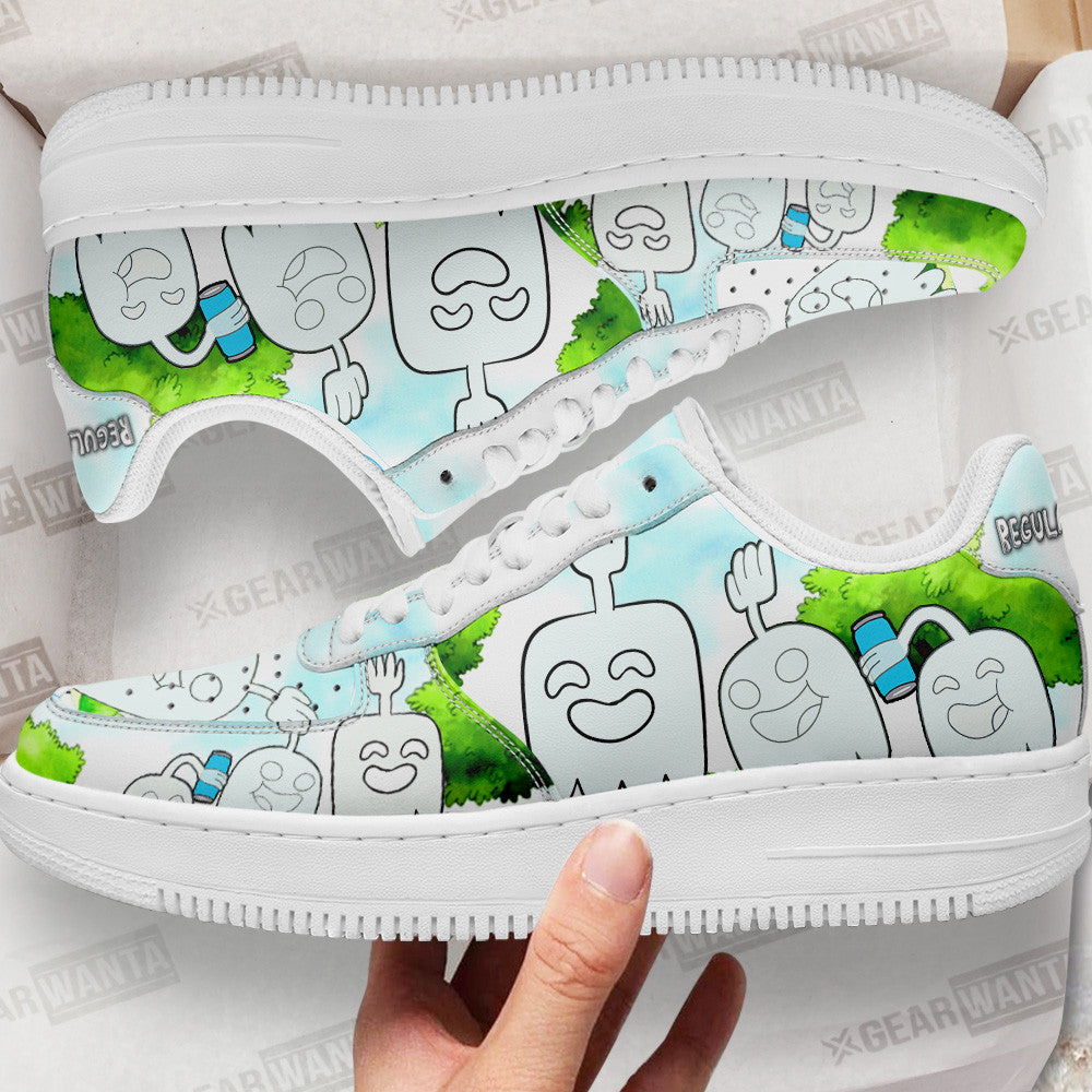 Hi Five Ghost Air Sneakers Custom Regular Show Shoes Grabiiva