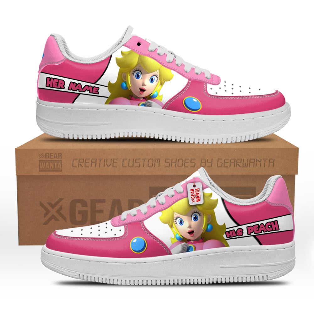 His Princess Peach Air Sneakers His and Her Personalized Collection Grabiiva