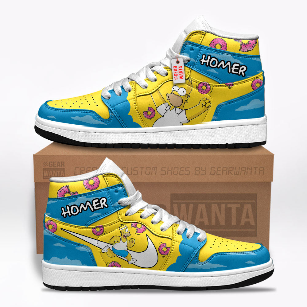 Homer Simpson J1s Sneakers  Grabiiva
