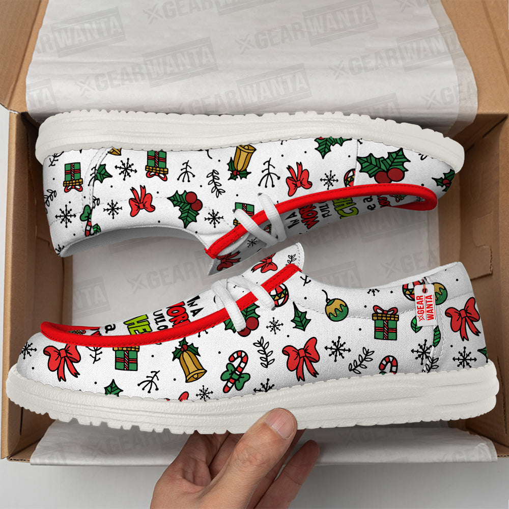 In A World Full Of Grinches Be A Cindy Lou Who Canvas Loafer Shoes Grabiiva