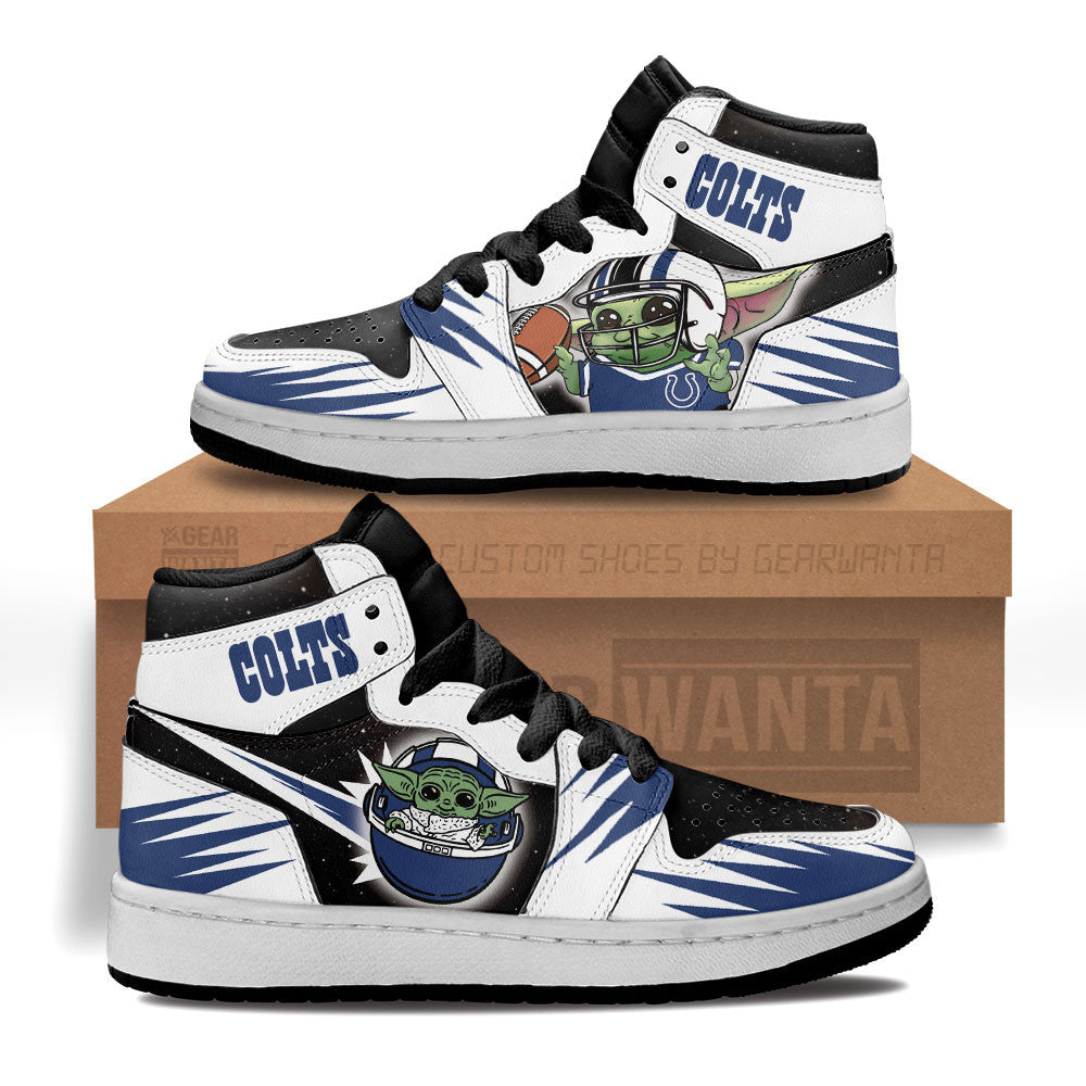 Indianapolis Colts Kid J1s Sneakers Custom For Kids Grabiiva