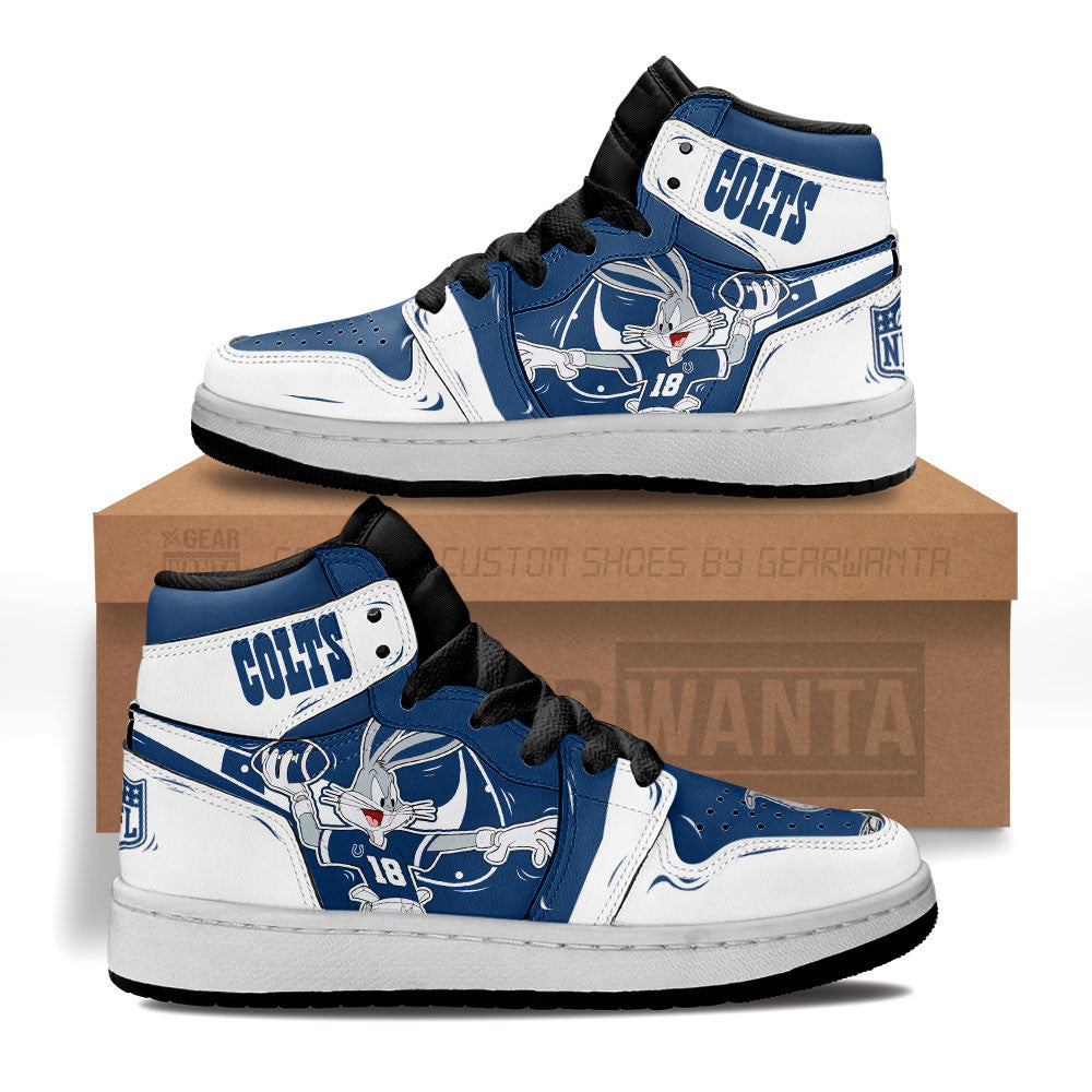 Indianapolis Colts Kid J1s Sneakers Custom Grabiiva