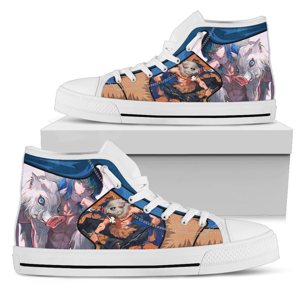 Inosuke Sneakers Demon Slayer High Top Shoes Anime Fan MN19 Grabiiva