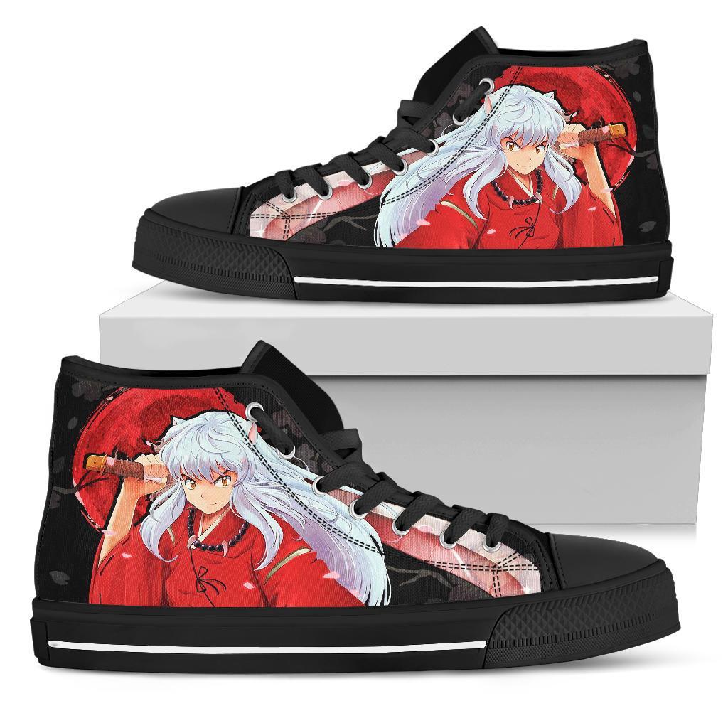 Inuyasha Sneakers Anime High Top Shoes Custom Idea PT20 Grabiiva