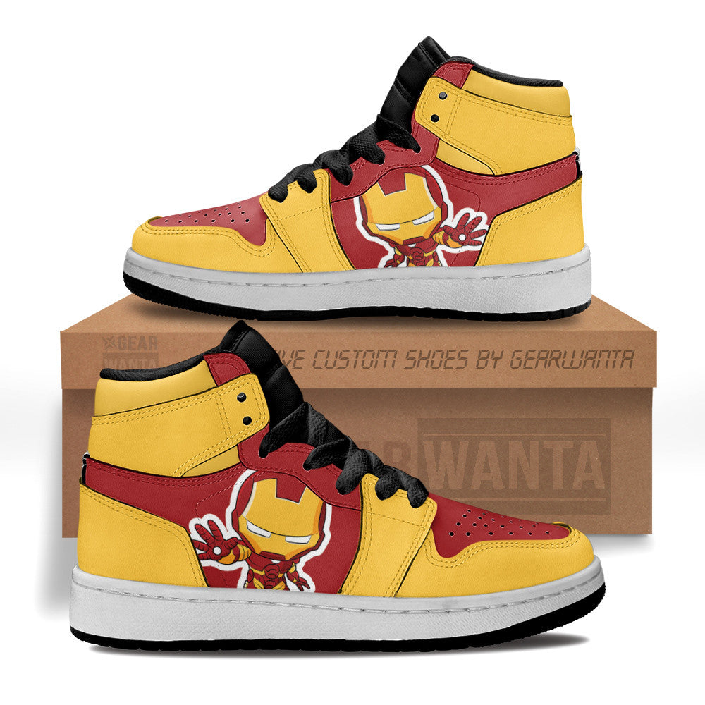 Iron Man Superhero Kid J1s Sneakers Custom Grabiiva