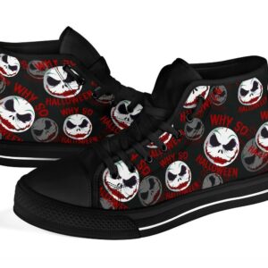 Jack Joker Face High Top Shoes Funny Mixed Grabiiva