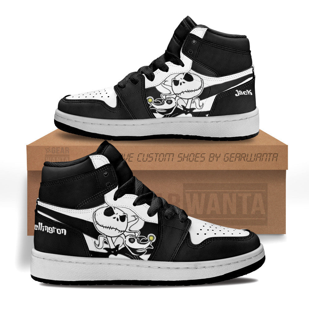 Jack Skellington Kid J1s Sneakers Custom Grabiiva
