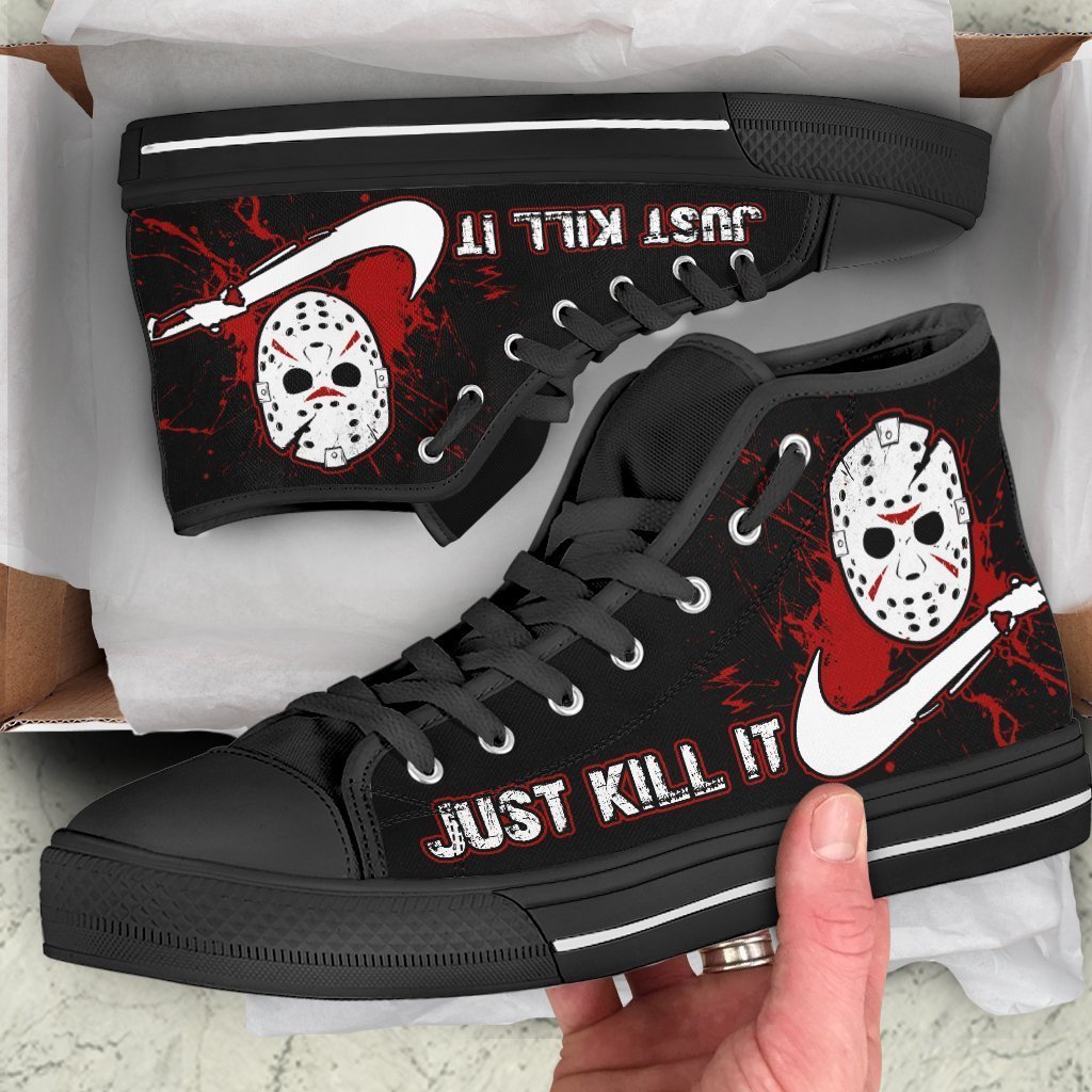 Jason Voorhees Sneakers High Top Custom Just Kill It Friday 13th Shoes Grabiiva