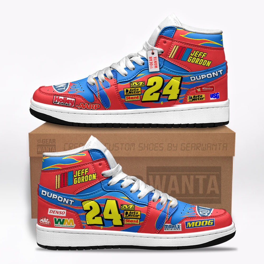 Jeff Gordon Dupont J1s Sneakers Custom #24 Sneakers  Grabiiva