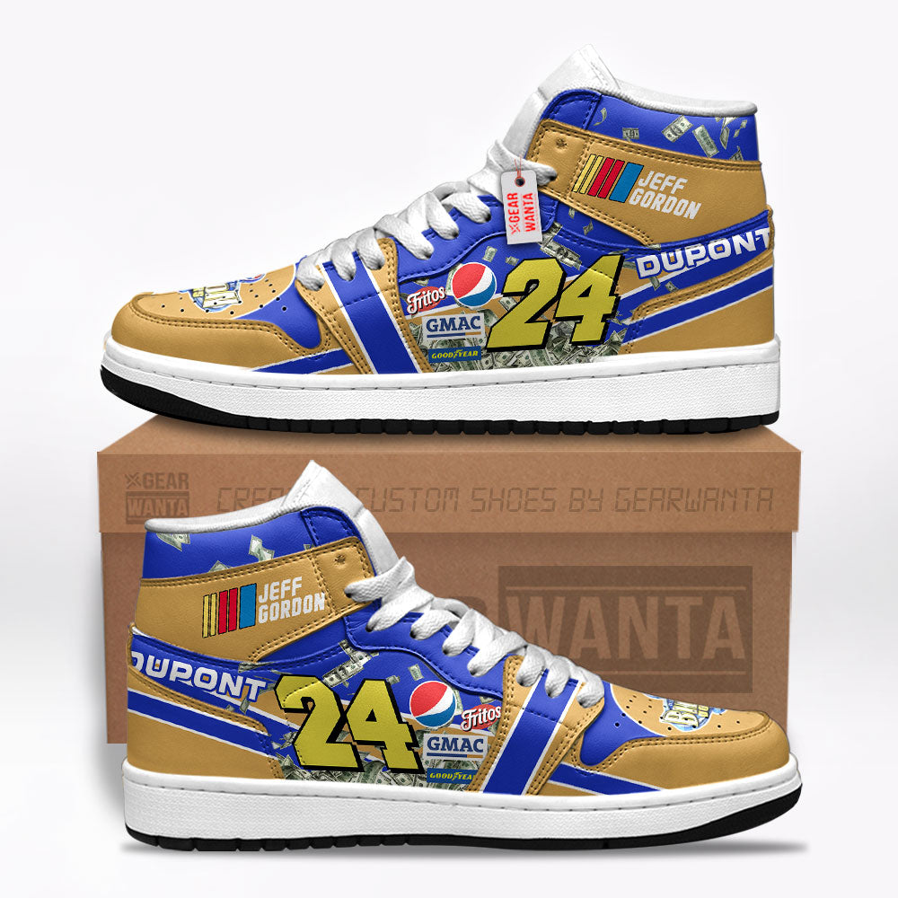 Jeff Gordon J1s Sneakers Custom DuPont #24 Sneakers  Grabiiva