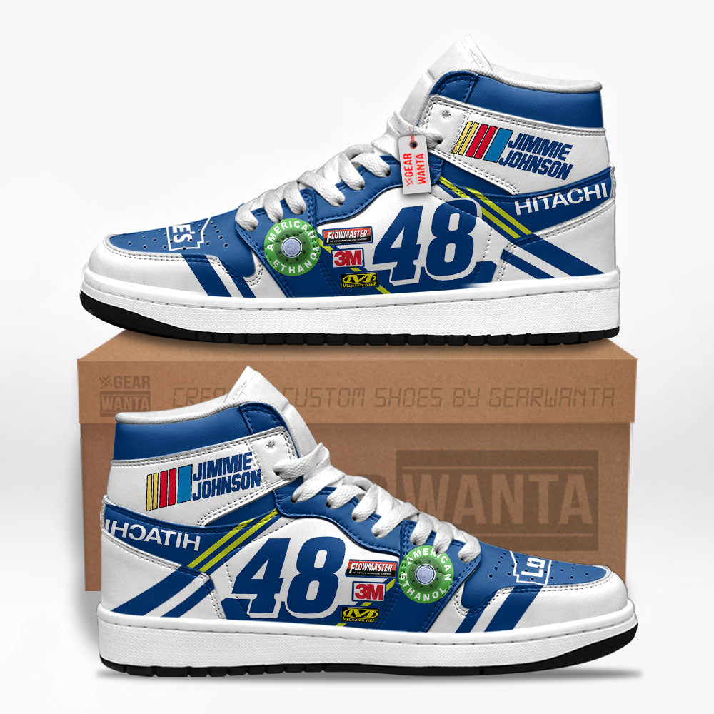 Jimmie Johnson J1s Sneakers Custom #48 Sneakers  Grabiiva
