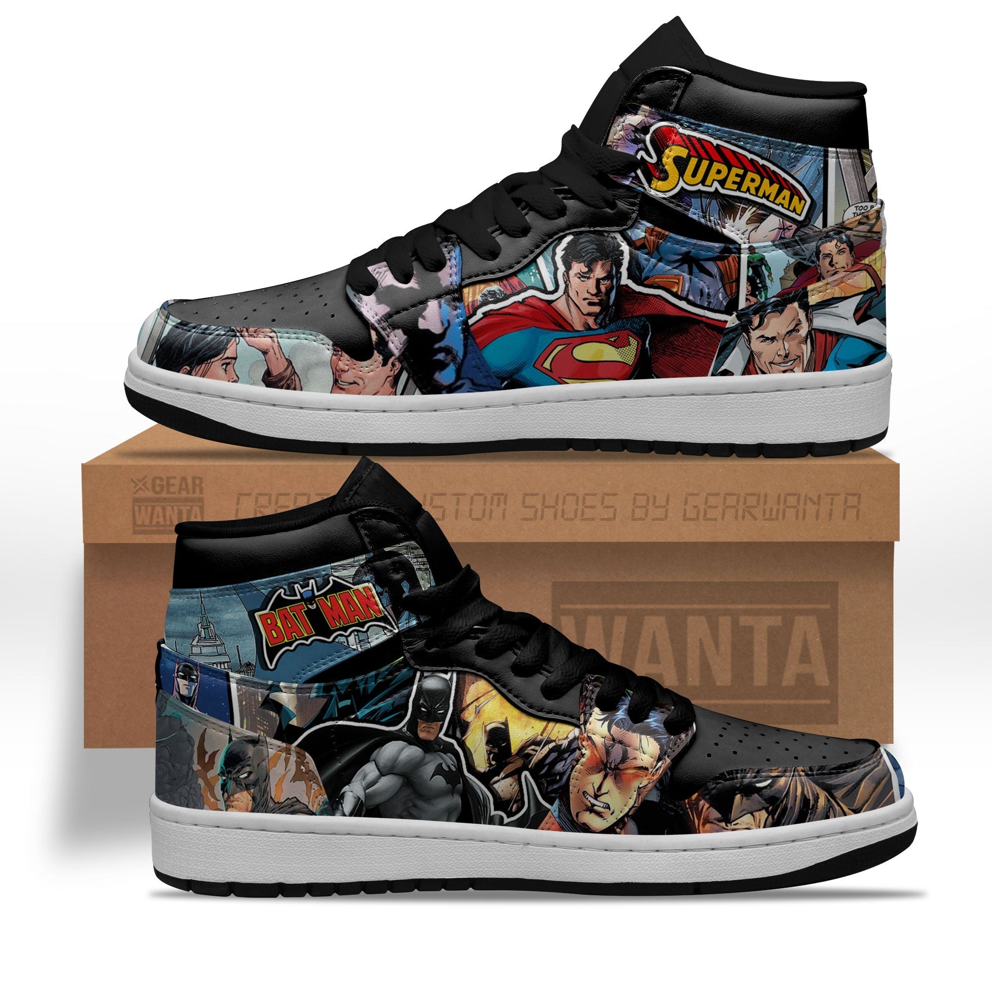 Justice League Batman x Superman J1s Sneakers  Grabiiva