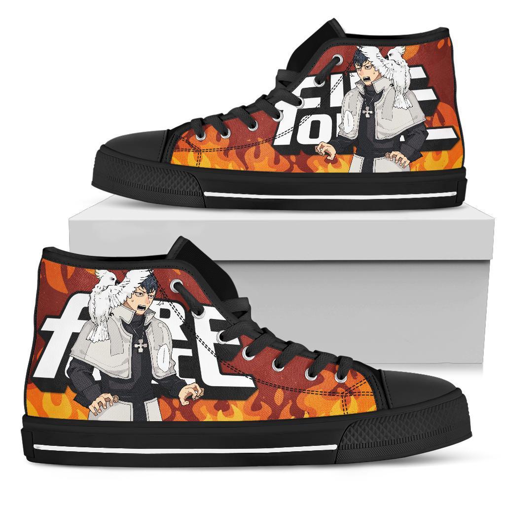 Karim Fulham Fire Force Sneakers Anime High Top Shoes Custom PT20 Grabiiva
