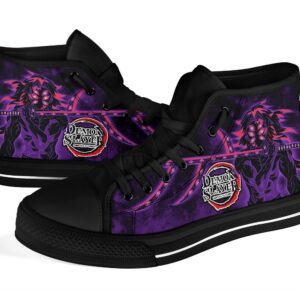 Kokushibou Sneakers Kimetsu No Yaiba High Top Shoes Anime Fan MN20 Grabiiva