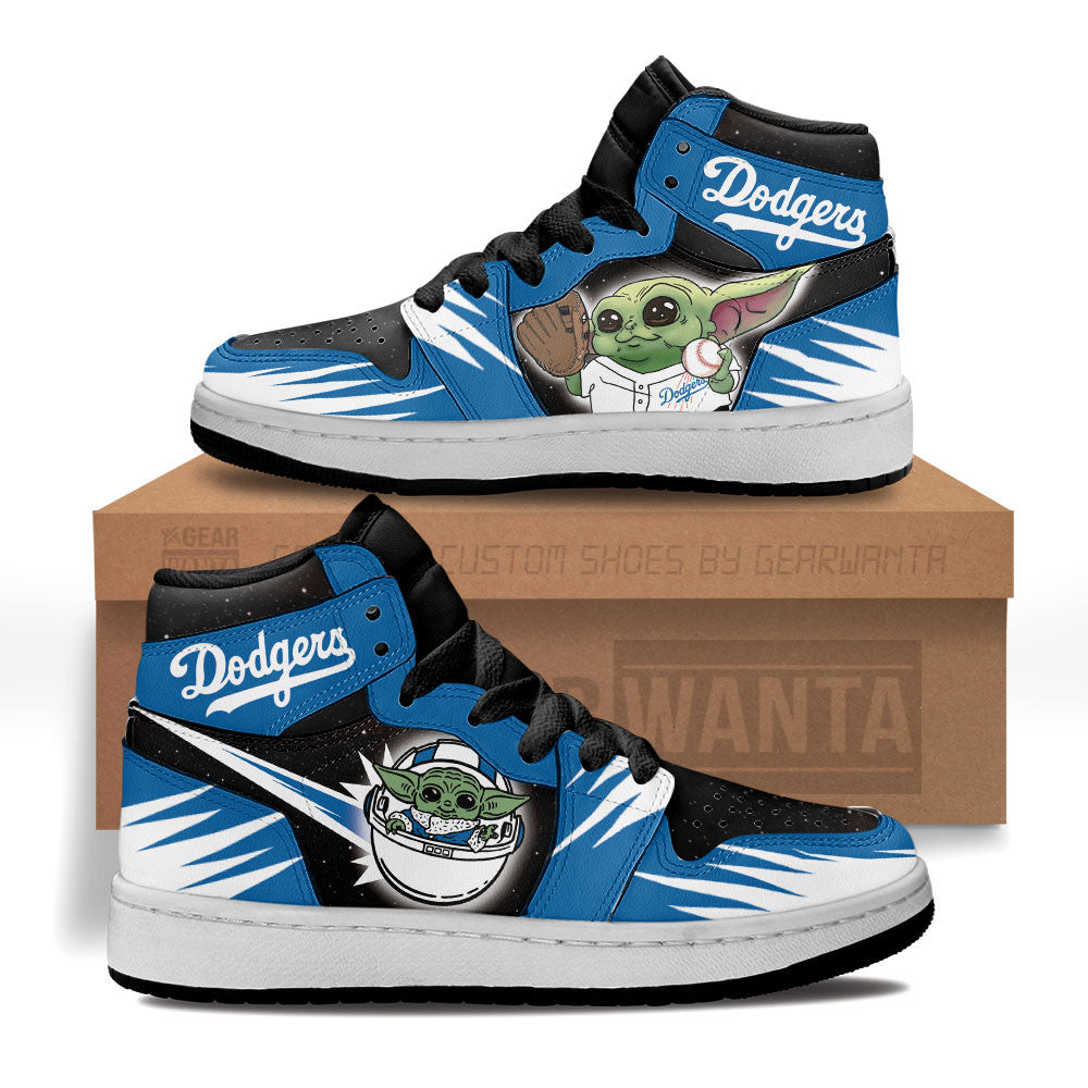 LA Dodgers Kid J1s Sneakers Custom For Kids Grabiiva